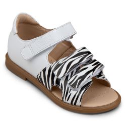 TW-135 (цв.27-белый/принт зебра) Туфли ортопедические малосложные