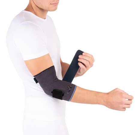 Бандаж компрессионный на локтевой сустав со съемной стяжкой Т-8281С Evolution  Silver