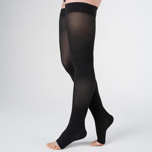 Компрессионные чулки от варикоза с открытым носком 1 класс черные TK.330 VivaLife ТК.330.10  VivaLife